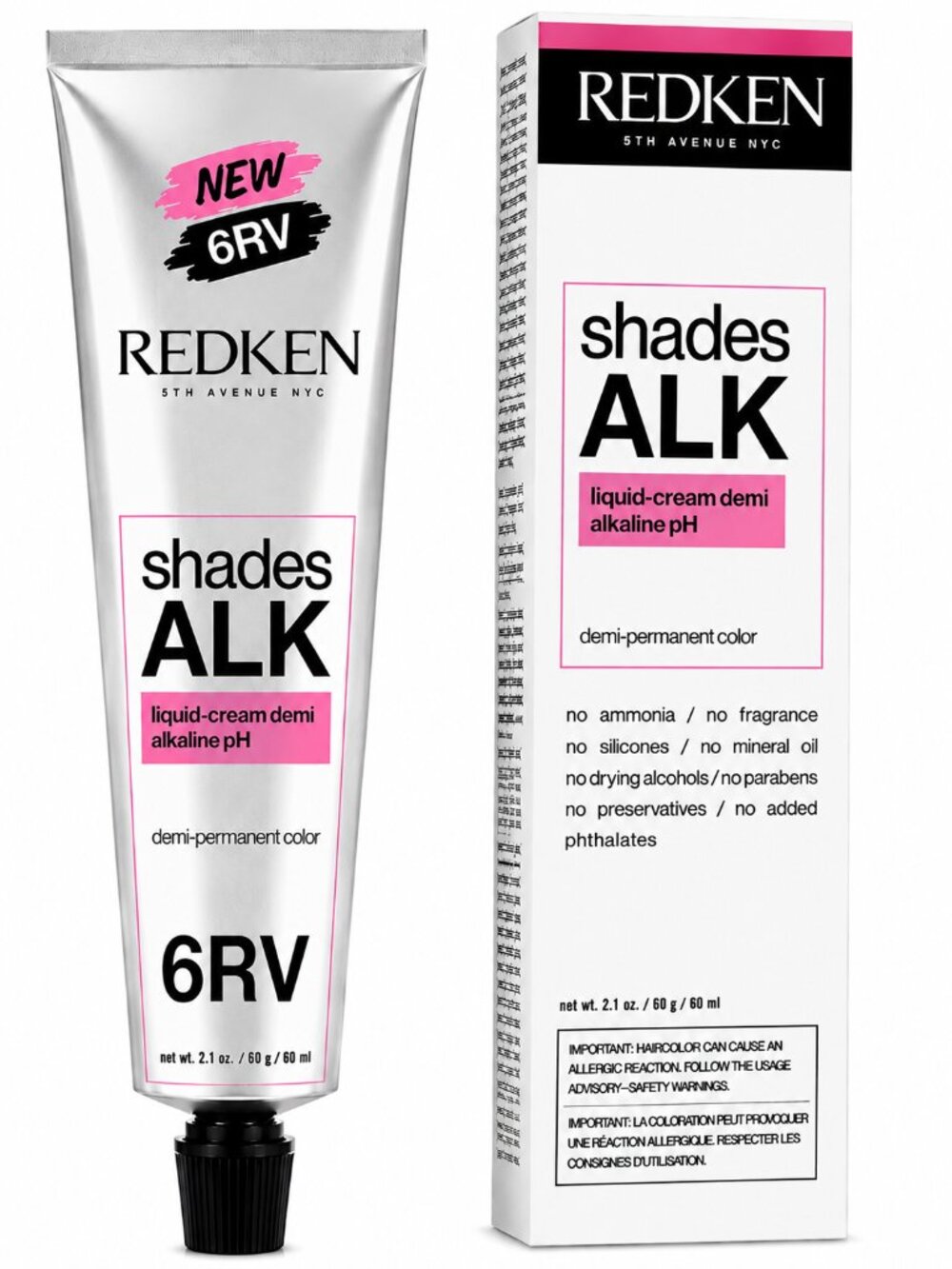 Redken Shades ALK 6RV Demi-Permanent Liquid-Cream Hair Color 2.1 oz